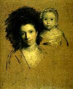 Sir Joshua Reynolds mrs john  spencer and her daughter oil